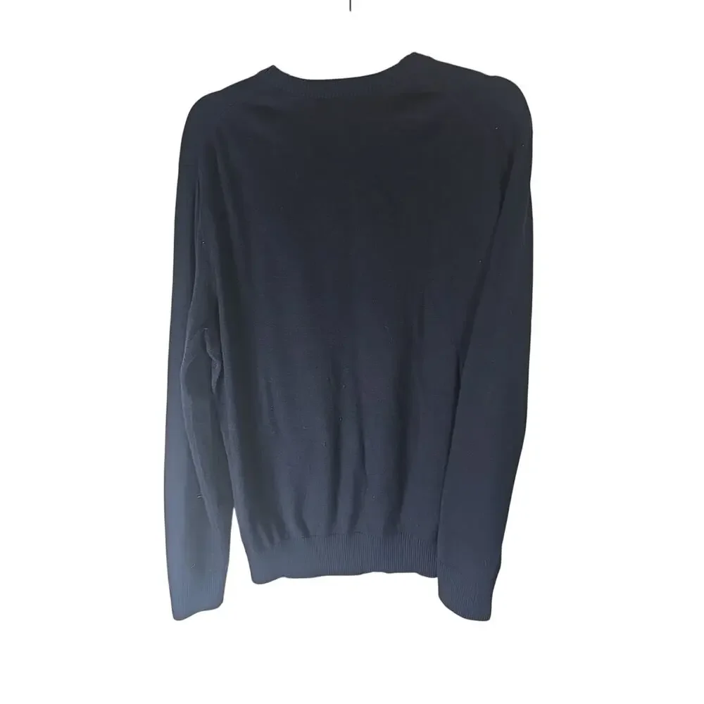 GAP Cotton Cashmere Crew Neck Sweater Mens XL Navy Blue Regular Fit Long Sleeve